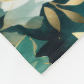 Groen Wit Goud Roos Bloemen Fleece Deken (Hoek)