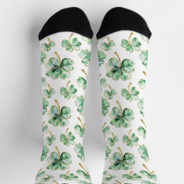 Groen Wit Goud Shamrocks St. Patrick's Day Sokken