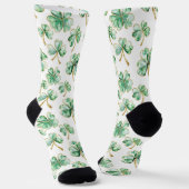 Groen Wit Goud Shamrocks St. Patrick's Day Sokken (Gebogen)