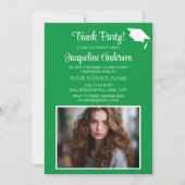 Groen Wit Graduatie Cap Trunk Party Foto I Kaart (Voorkant)