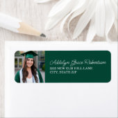 Groen Wit Graduation Cap Klasse van 2025 Etiket (Insitu)