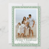 Groen & Wit Grandmillenial Custom Photo Feestdagenkaart (Voorkant)