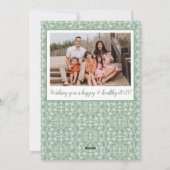 Groen & Wit Grandmillenial Custom Photo Feestdagenkaart (Achterkant)