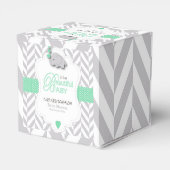 Groen, wit grijs Baby shower Bedankdoosjes (Achterkant)