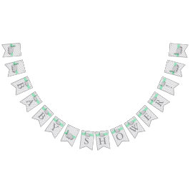 Groen, wit grijs Baby shower Vlaggetjes