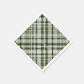 Groen-wit grijsgarige jade tartan plaid servetten (Hoek)