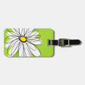 Groen-wit grillige Daisy met aangepaste tekst Bagagelabel (Voorkant horizontaal)
