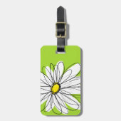 Groen-wit grillige Daisy met aangepaste tekst Bagagelabel (Voorkant verticaal)