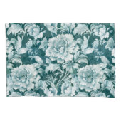 Groen wit/groen herhalingspatroon roos kussensloop (Voorkant)