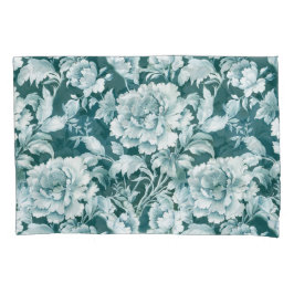 Groen wit/groen herhalingspatroon roos kussensloop