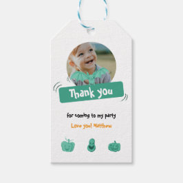 Groen & wit Halloween verjaardagsfeestje bedankt Cadeaulabel