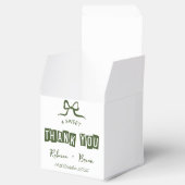 Groen & Wit Hand Getrokken Bow Schets Trouwen Bedankdoosjes (Geopend)