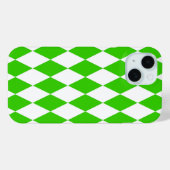 Groen Wit Harlequin Diamonds Checkers Design Case-Mate iPhone Case (Achterkant (horizontaal))