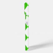 Groen Wit Harlequin Diamonds Checkers Design Case-Mate iPhone Case (Achterkant / Links)