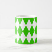 Groen Wit Harlequin Diamonds Checkers Design Koffiemok (Center)
