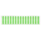 Groen Wit Harlequin Diamonds Checkers Design Korte Tafelloper (Horizontaal)