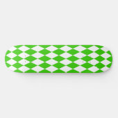 Groen Wit Harlequin Diamonds Checkers Design Persoonlijk Skateboard (Horizontaal)