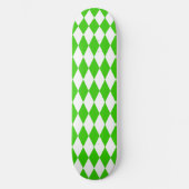 Groen Wit Harlequin Diamonds Checkers Design Persoonlijk Skateboard (Voorkant)