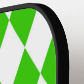 Groen Wit Harlequin Diamonds Checkers Design Pickleball Paddle (Links Detail)