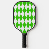 Groen Wit Harlequin Diamonds Checkers Design Pickleball Paddle (Achterkant)