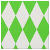 Groen Wit Harlequin Diamonds Checkers Design Stof (Close Up)