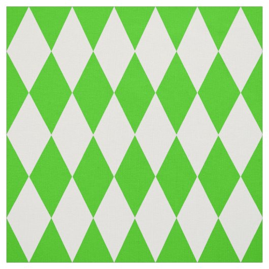Groen Wit Harlequin Diamonds Checkers Design Stof (Swatch)