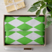 Groen Wit Harlequin Diamonds Checkers Design Tissuepapier (Geschenk)
