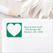 Groen wit hart aangepaste retouradreslabels etiket (Insitu)