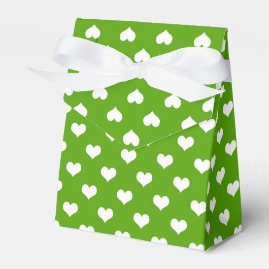 Groen Wit Hartjes Design  Bedankdoosjes (Voorkant Zijde)