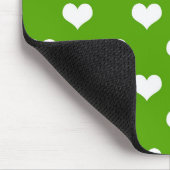 Groen Wit Hartjes Design Muismat (Hoek)