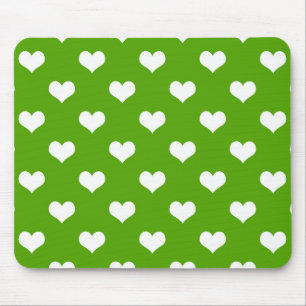 Groen Wit Hartjes Design Muismat