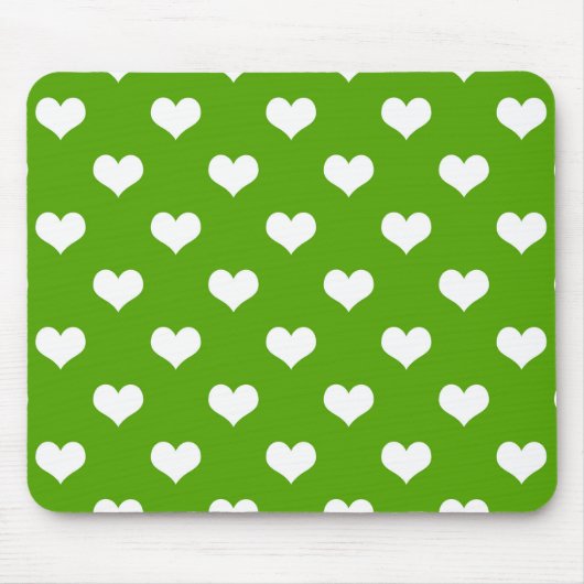 Groen Wit Hartjes Design Muismat (Voorkant)