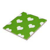 Groen Wit Hartjes Design Tegeltje (Zijkant)