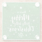 GROEN & WIT HEBBEN EEN VROLIJK KERSTMIS GEZEGDE GLAZEN ONDERZETTER (Achterkant)