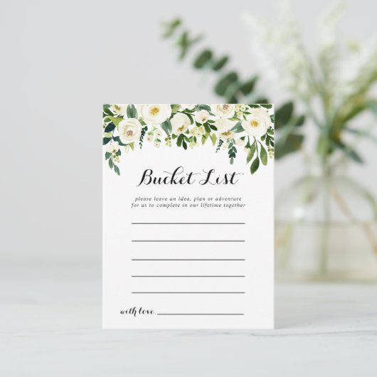 Groen Wit Herfst Bloemen Bucket List Kaarten (Staand voorkant)