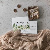 groen wit herfst bloemen dank u briefkaart