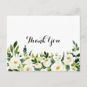 groen wit herfst bloemen dank u briefkaart (Voorkant)