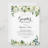 Groen Wit Herfst Bloemen Geslacht Onthullen Partij Kaart (Voorkant)