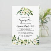 Groen Wit Herfst Bloemen Sip en See Kaart (Staand voorkant)