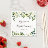 Groen Wit Herfst Bloemen Vrijgezellenfeest Servet (Insitu)