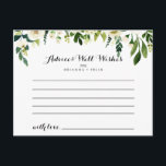 groen wit herfst bloemenbruiloft advies Kaart<br><div class="desc">Deze groen witte herfst bloemenbruiloft advies kaart is perfect voor een rustieke bruiloft. Het ontwerp is voorzien van elegante waterverf witte pioenen met groen gebladerte. Deze kaarten zijn ideaal voor een bruiloft, vrijgezellenfeest, baby shower, afstudeerfeest & meer. Personaliseer de kaarten met de namen van de bruid en bruidegom, aanstaande ouders...</div>