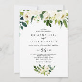groen wit herfst bloemenbruiloft Casual Kaart (Voorkant)