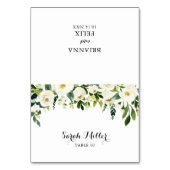 groen wit herfst bloemenbruiloft plaats kaart (Voorkant)