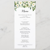 Groen Wit Herfst Bloemenkalligrafie Diner Menu (Voorkant)