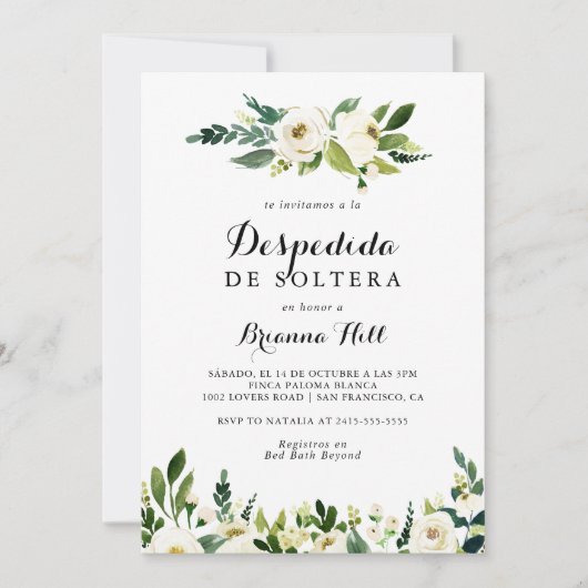 groen wit herfst bloemenspaans Vrijgezellenfeest Kaart (Voorkant)