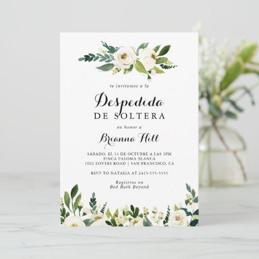 groen wit herfst bloemenspaans Vrijgezellenfeest Kaart (Staand voorkant)