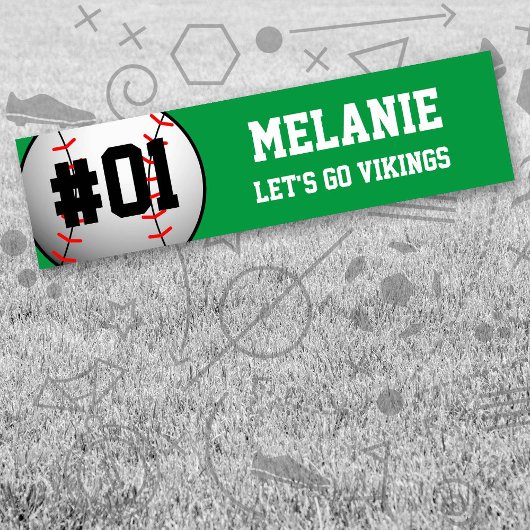 Groen wit honkbalteam bumpersticker