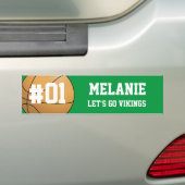 Groen wit honkbalteam bumpersticker (Op auto)