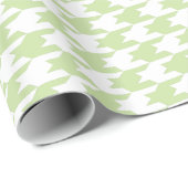 Groen & Wit Houndstooth Patroon Cadeaupapier (Rol Hoek)