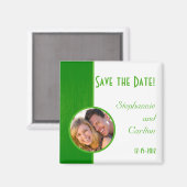 Groen/Wit Houten Graan Bruiloft Aankondiging Magne Magneet (Voorkant / Achterkant)